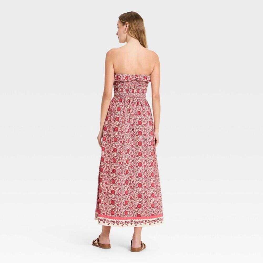 Women's Cotton Maxi Pullover Sundress - Universal Thread Pink Floral XS - Picture 2 of 4